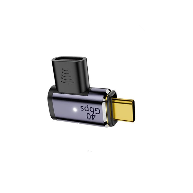 INF Magnetic USB-C Bent Adapter with Ears - 40Gbps Transfer, 100W Power Delivery, 8K Video