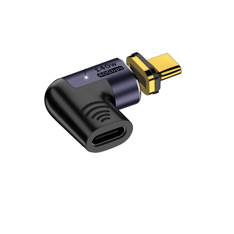 Magnetic USB-C 140W Bent Adapter - 40Gbps Transfer, 8K 60Hz