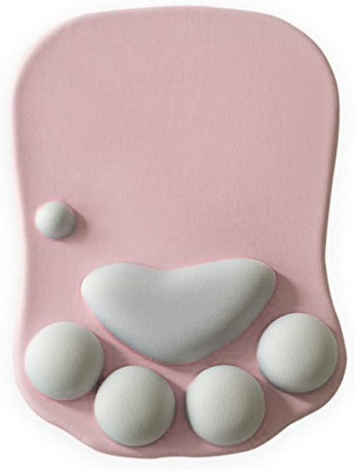 Ynong Cat Claw 3D Silicone Mouse Pad with Wrist Rest, Pink