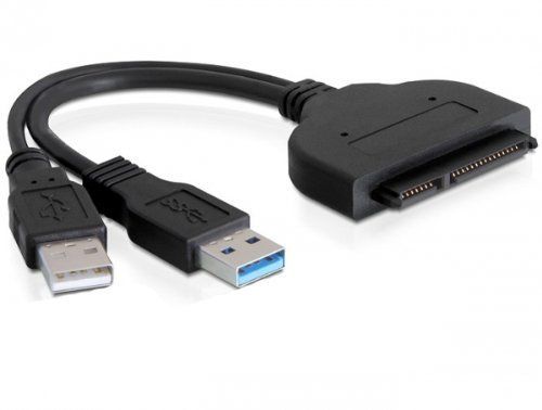 Adaptador Convertidor Delock SATA a USB 3.0 (22 pines, Negro)