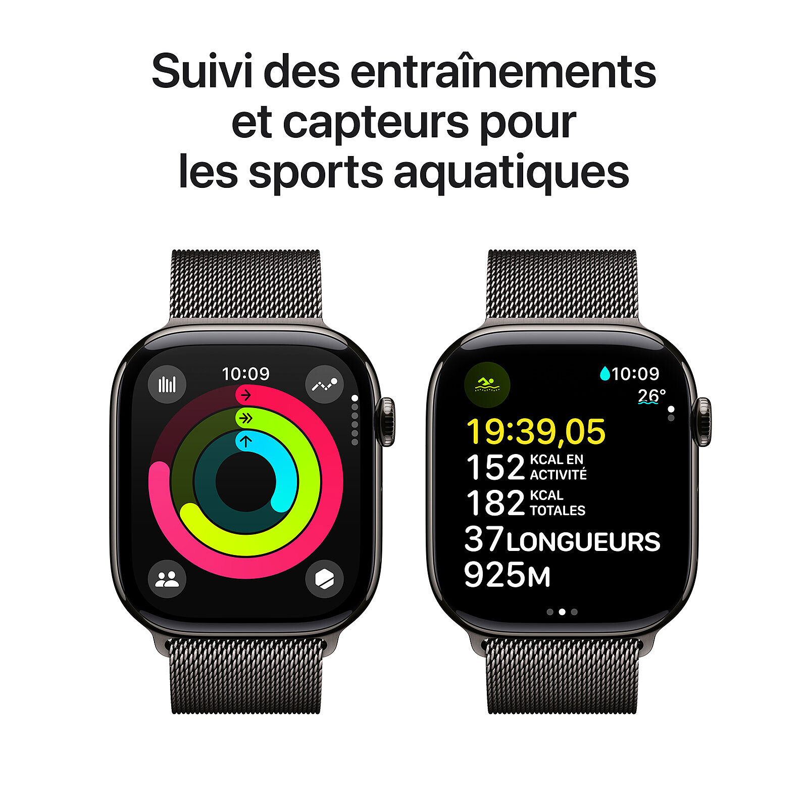 Apple Watch Series 10 GPS + Cellular 46 mm Titanium Slate Milanese Band S/M