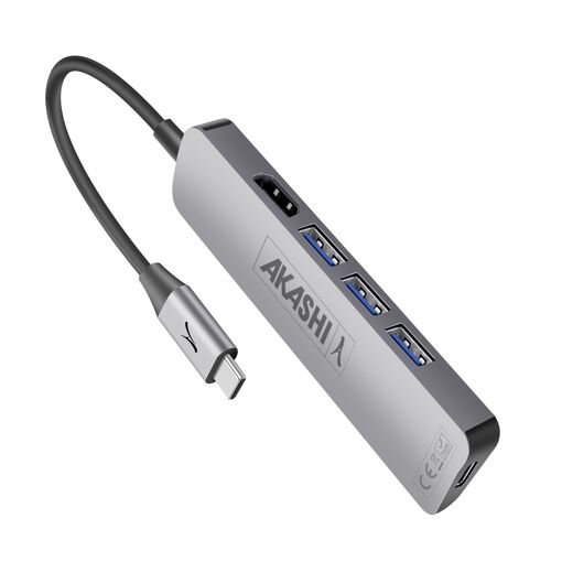 Akashi 5-in-1 Type-C Hub - Gray