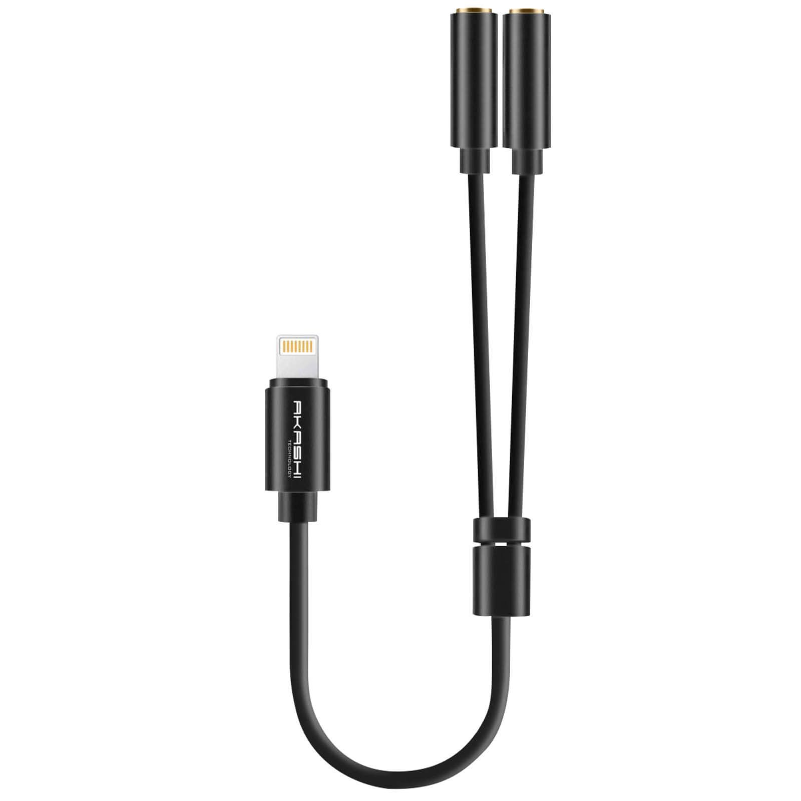 Akashi Audio Adapter Lightning to 2x 3.5mm Jack Input