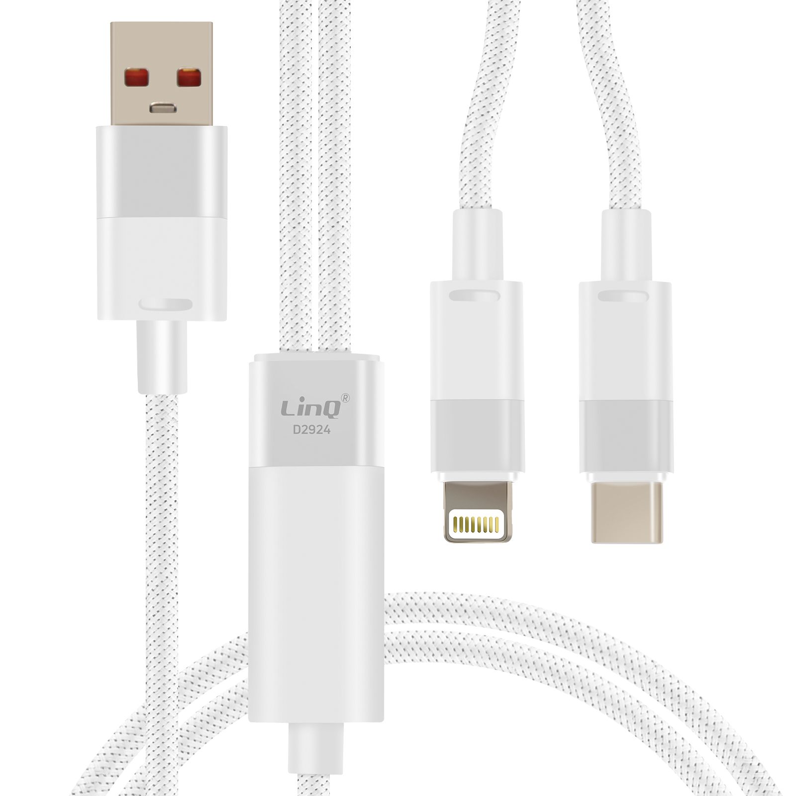 LinQ 60W Quick Charge USB-C to Lightning Cable, White