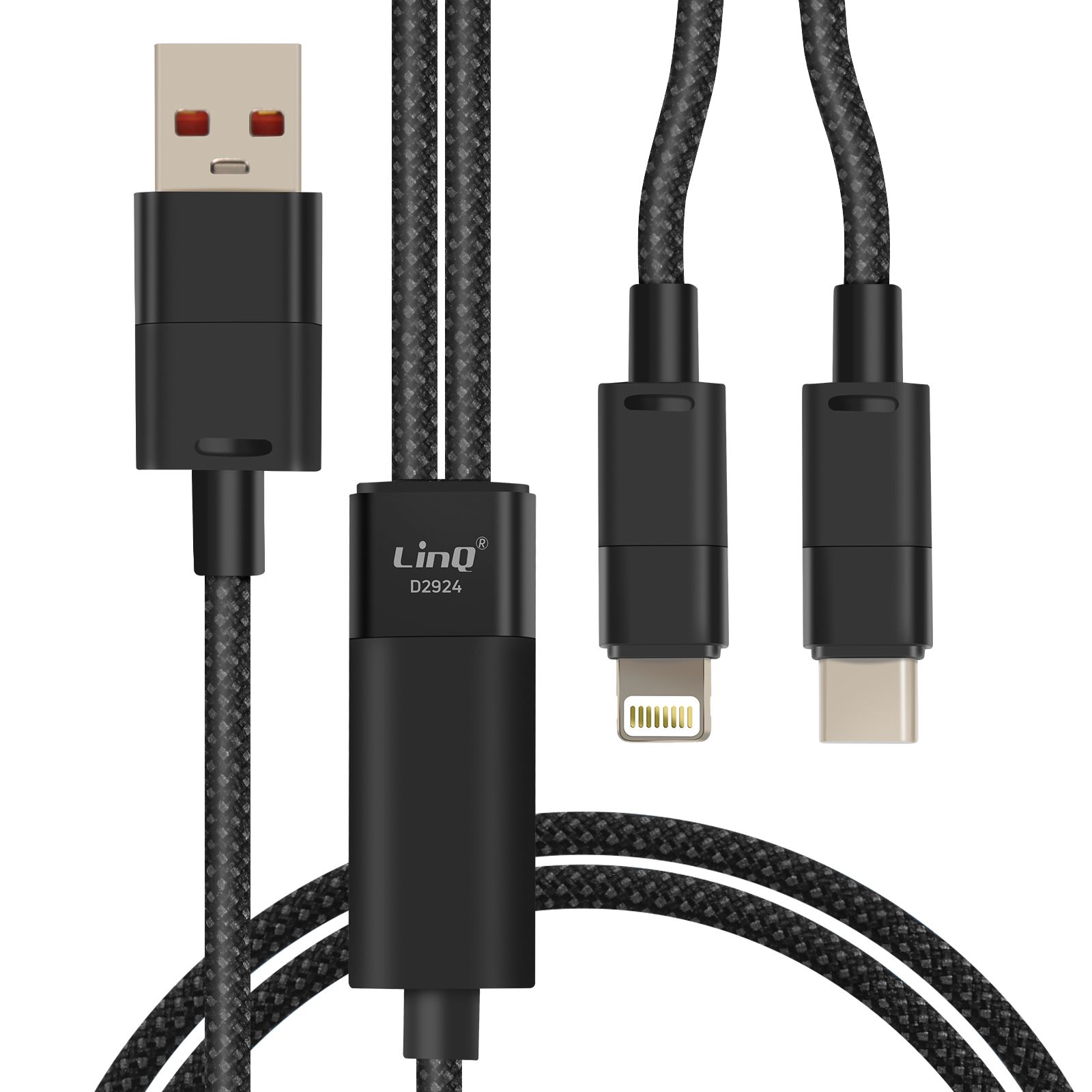 LinQ 60W Quick Charge USB-C to Lightning Cable, Black