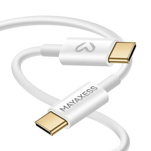 Cable de carga rápida Mayaxess 20W USB-C a USB-C, blanco