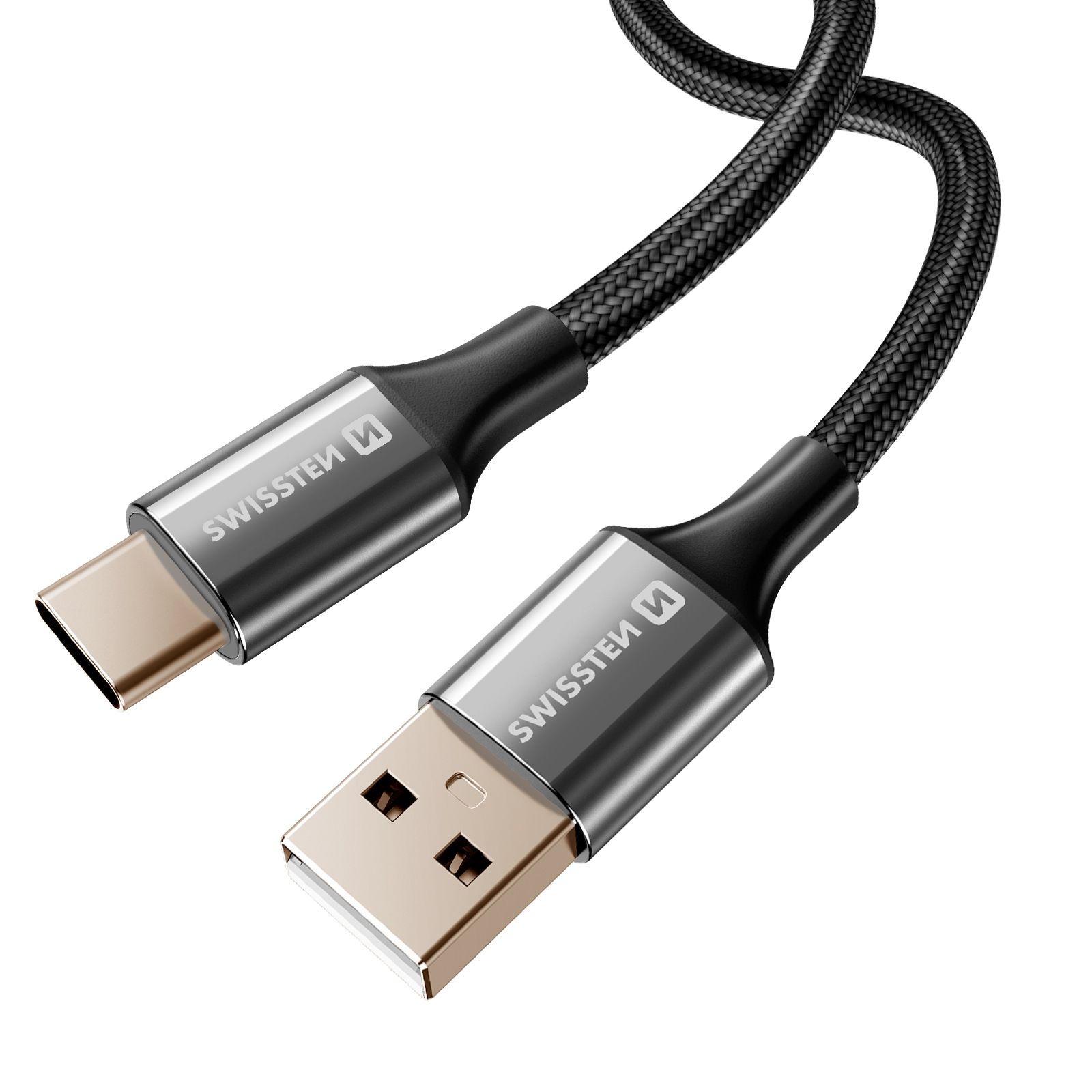 Câble USB vers USB-C Swissten Noir