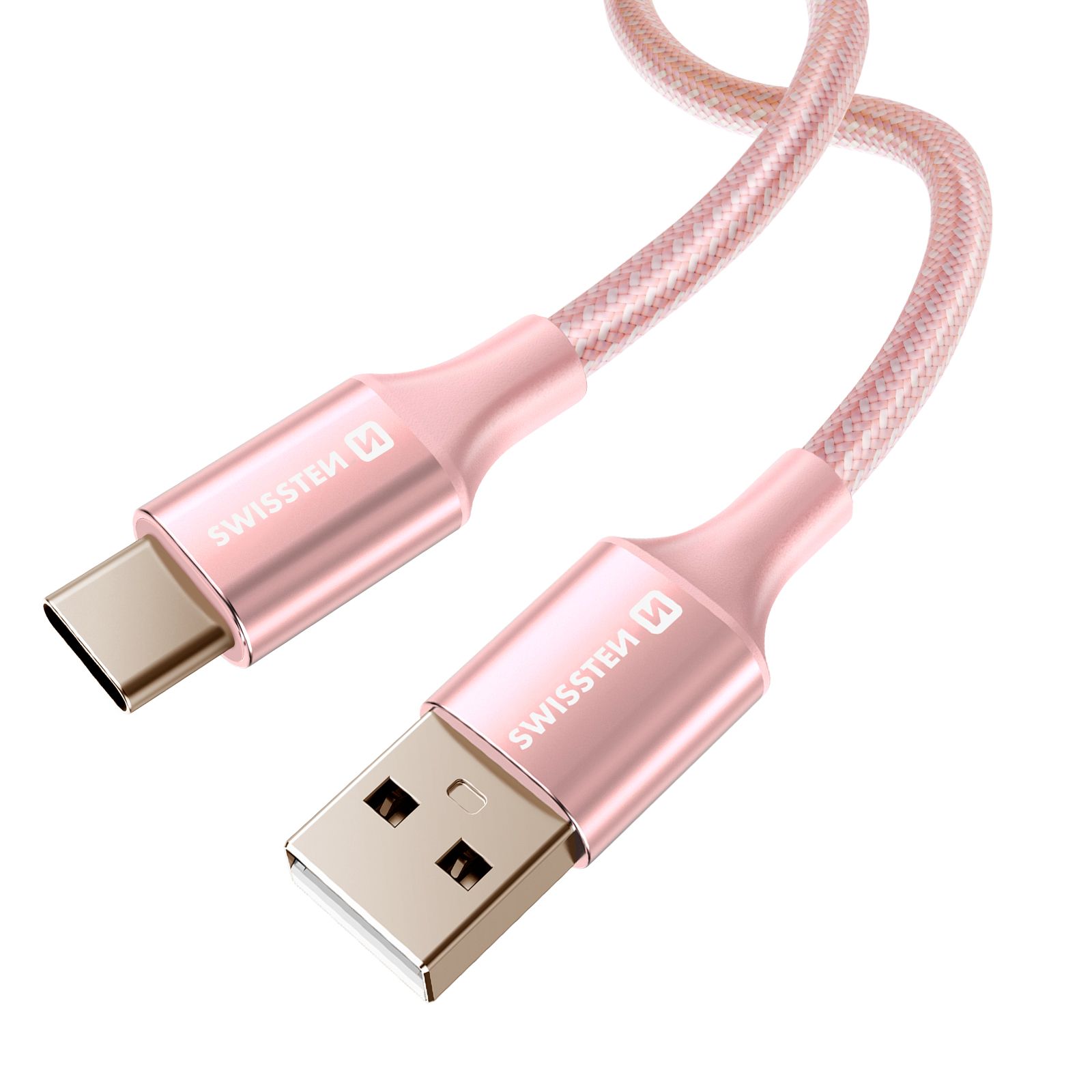 Câble Swissten USB vers USB-C Rose