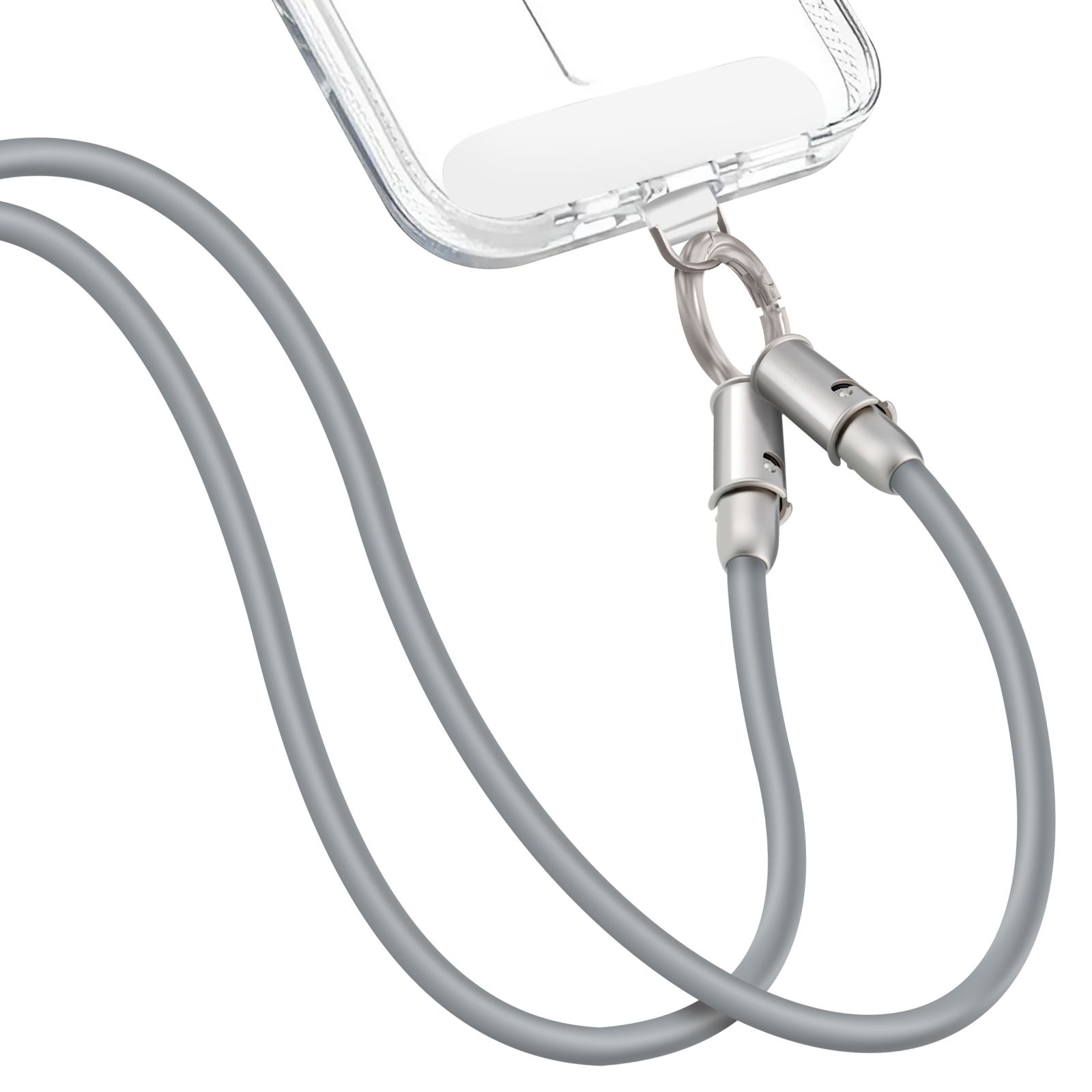 LinQ 2-in-1 Neck Strap with USB-C to Lightning Cable, 1.2m Grey