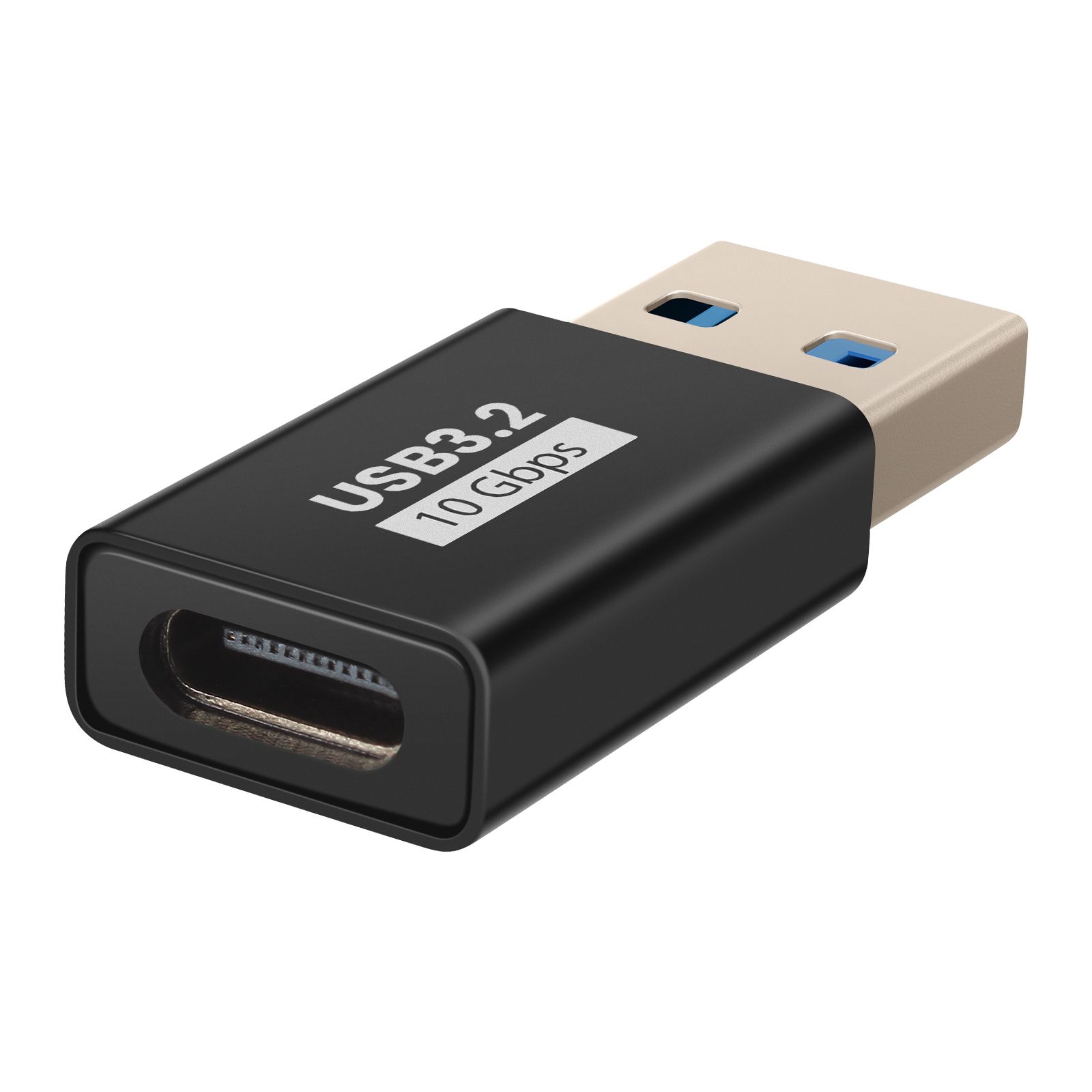 LinQ USB-C to USB-A Adapter (10Gbps, Compact, Black)