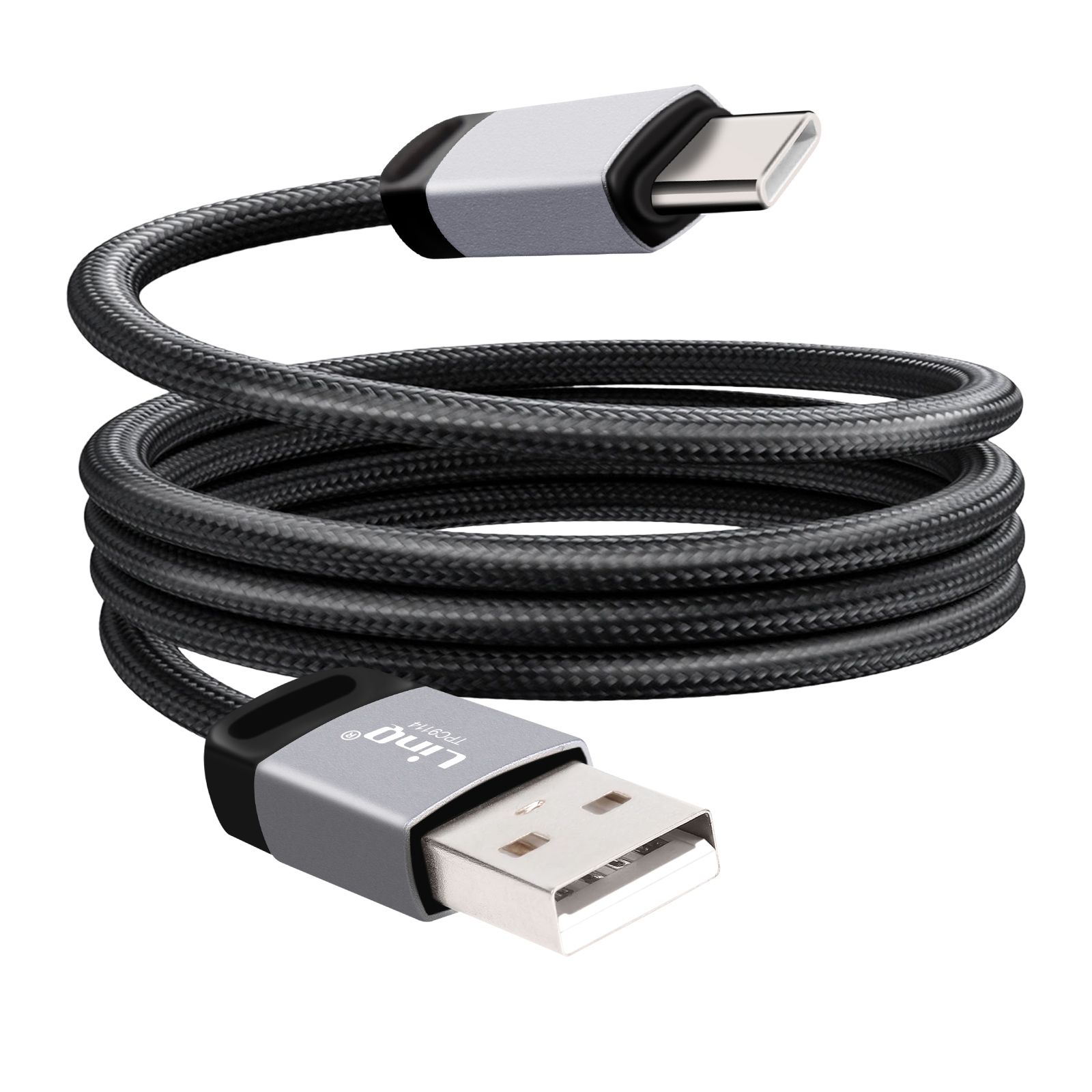 Câble de charge et transfert USB vers USB-C 3A 27W Rapide 1,2m Noir