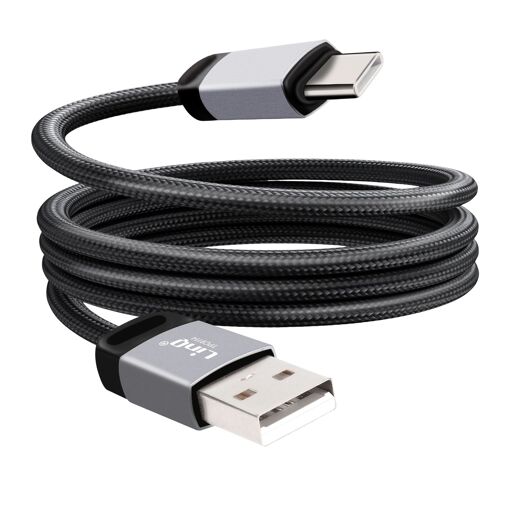 Câble de charge et transfert USB vers USB-C 3A 27W Rapide 1,2m Noir