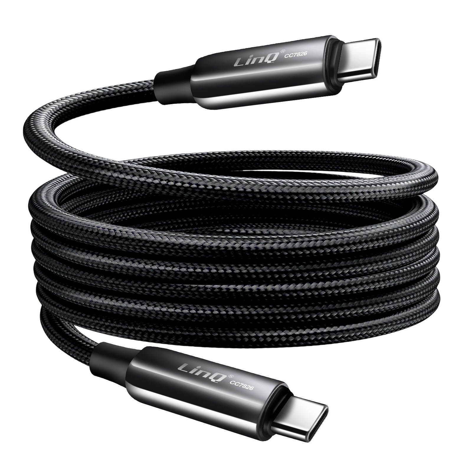 Cable LinQ USB-C a USB-C 5A, 240W Entrega de Potencia, 2m - Negro
