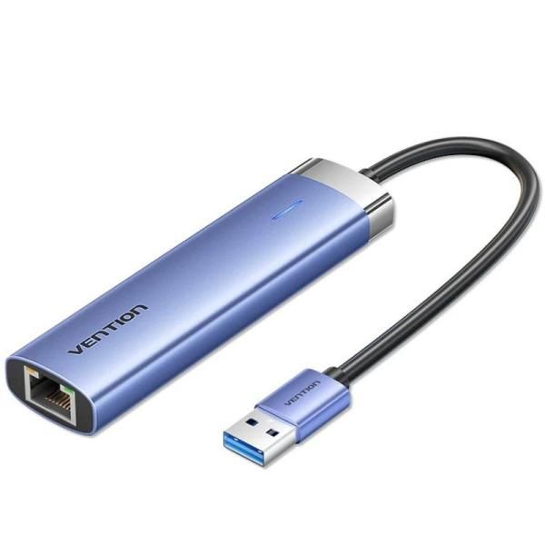 Hub USB Vention 3.0 (3 USB, 1 RJ45, 1 USB Tipo-C PD)