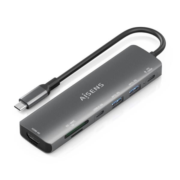 AISENS Type-C Docking Station with USB 3.2 Gen 1 (3.1 Gen 1) - Gray