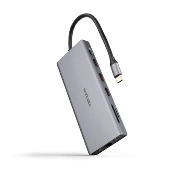 Nano Cable 10.16.4612 Docking Station with USB 3.2 Gen 1 (3.1 Gen 1) Type-C Gray