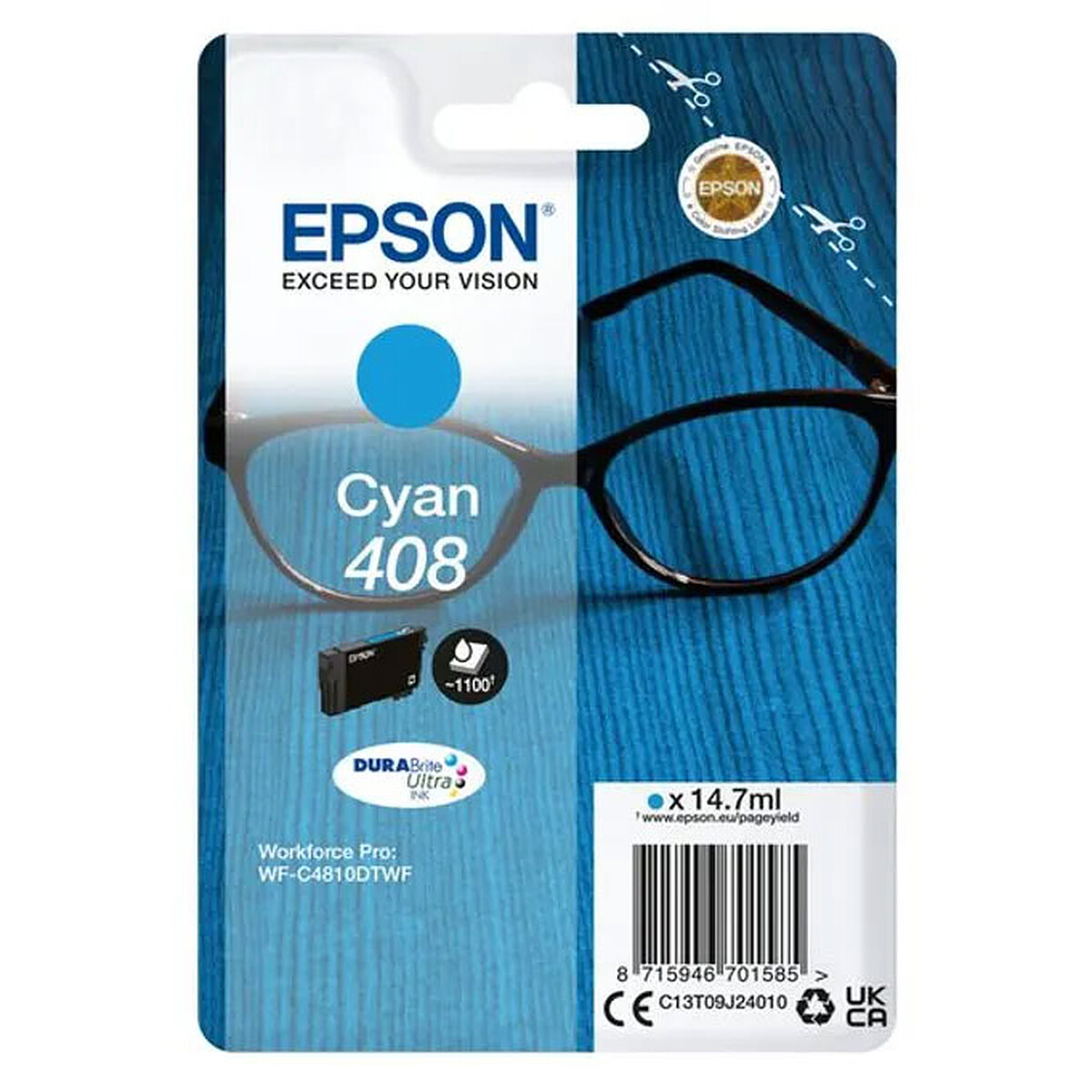 Epson Singlepack Lunettes 408 Cyan