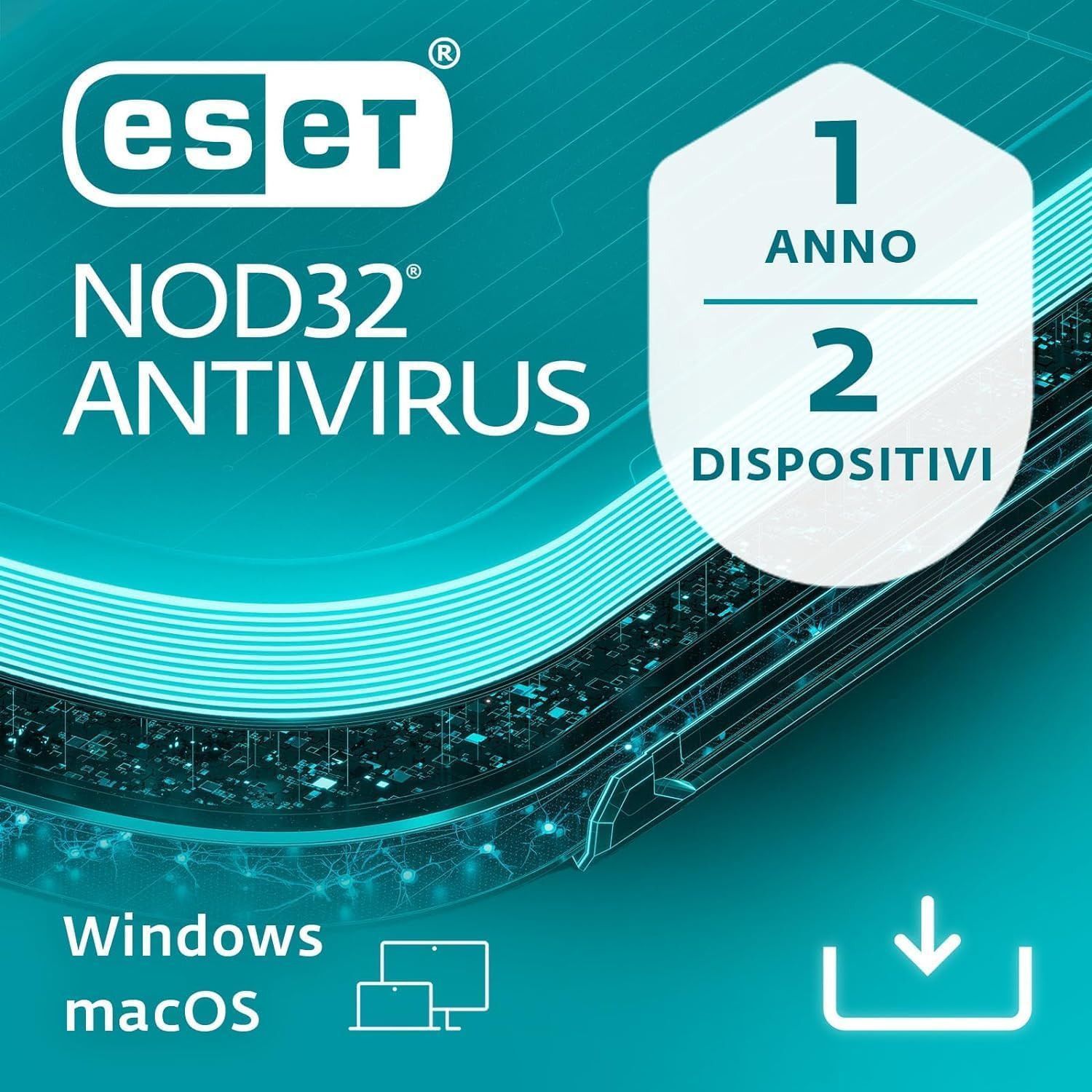 ESET NOD32 2023 Antivirus & Antispyware - 2 Devices - 1 Year (Windows/Mac)