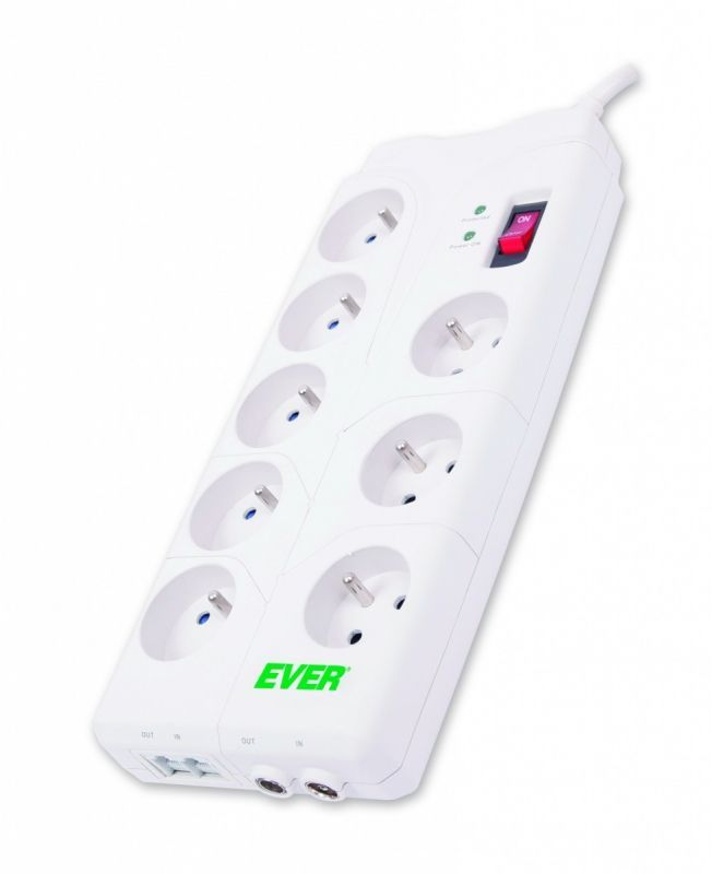 EVER Home White 8-Port AV/RJ-45 Switch