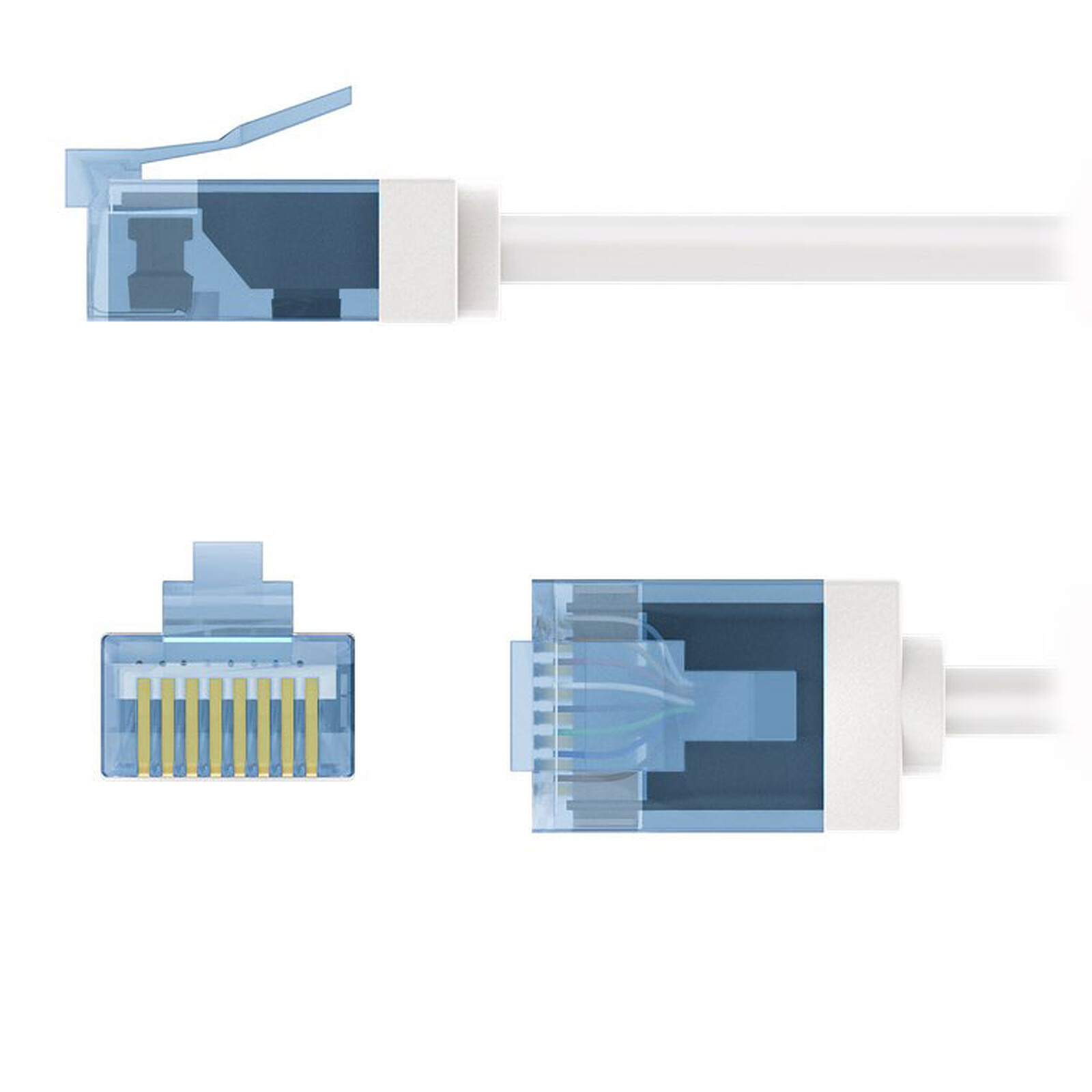 Goobay Slim RJ45 Cat 6a U/UTP cable 0.15 m (White) 
