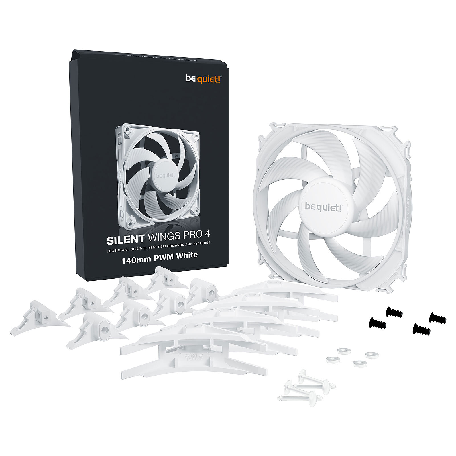 be quiet! Silent Wings Pro 4 140mm PWM Fan - White