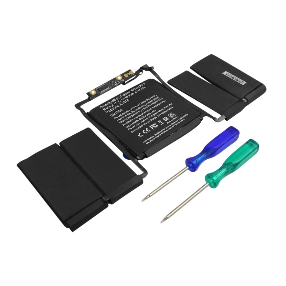 Avizar MacBook Pro 13' A1706 Battery, 11.4V 4314mAh Li-Polymer Black