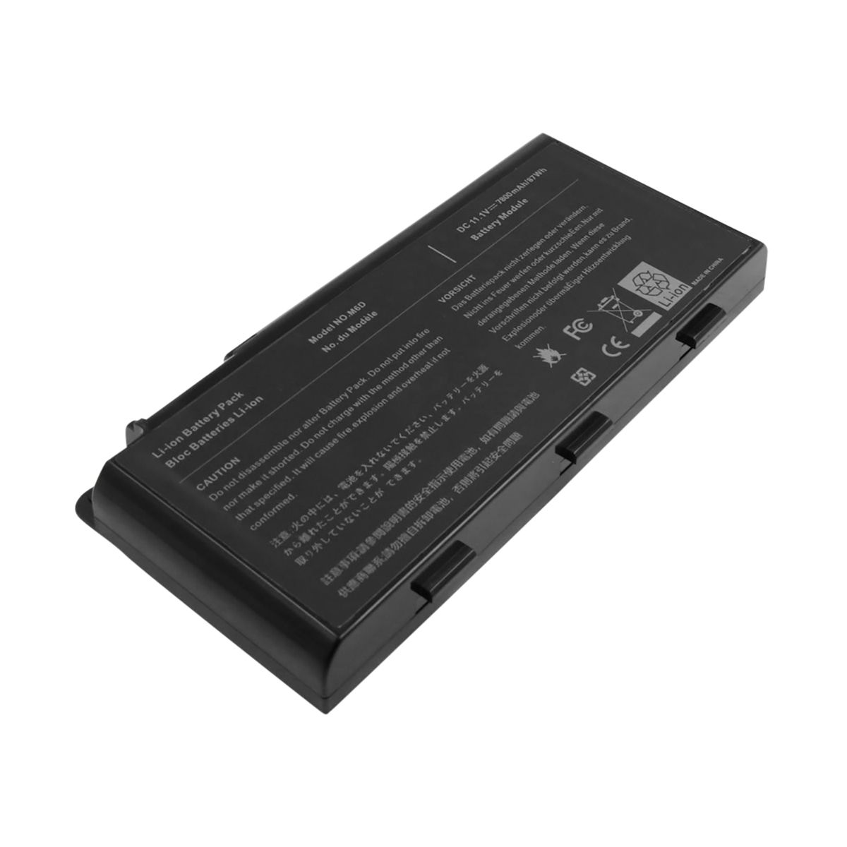 Batería de reemplazo Li-ión para MSI GT660 11.1V 7800mAh 87Wh Negra
