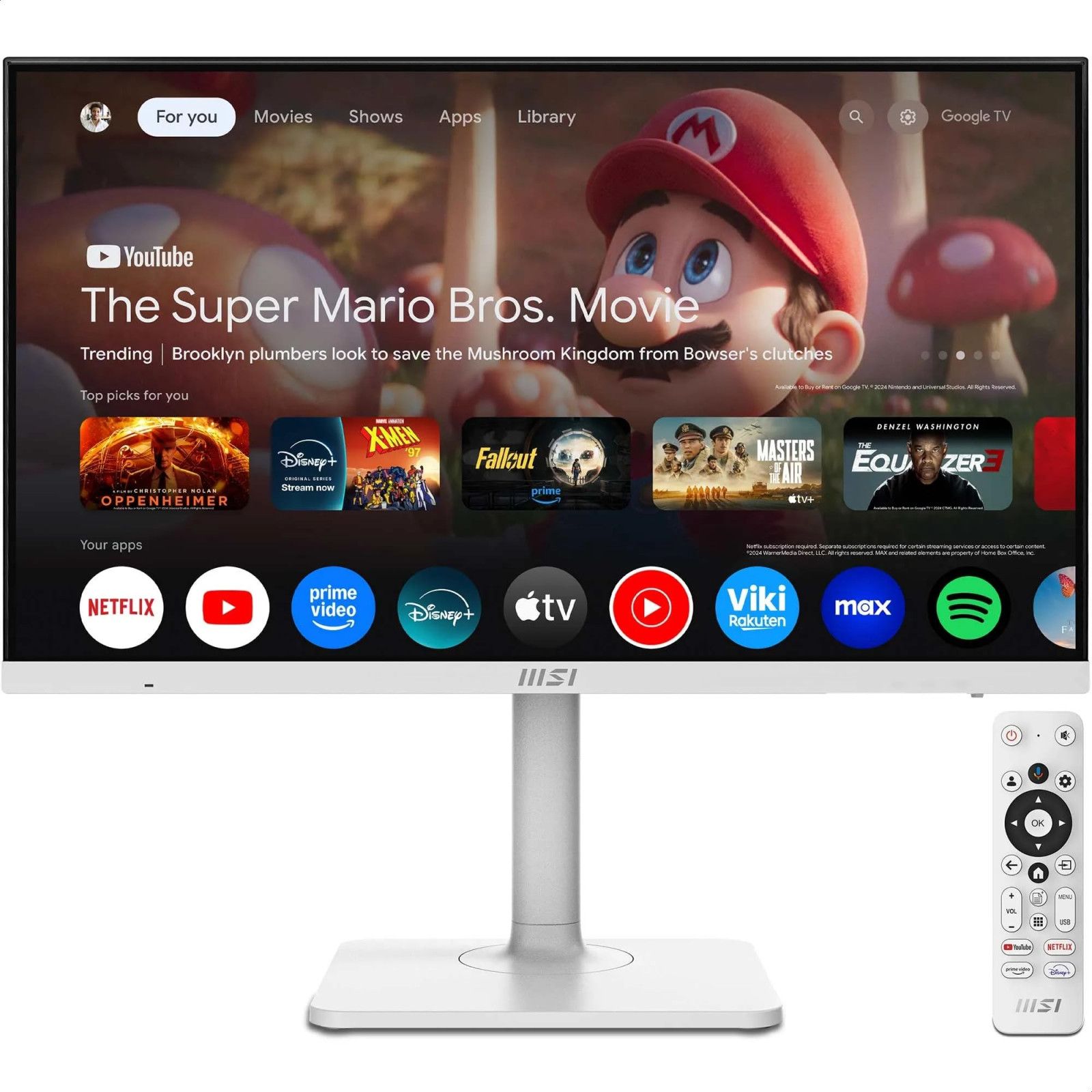 MSI MD272UPSW 27-Inch 4K UHD Smart Google TV Wireless Display