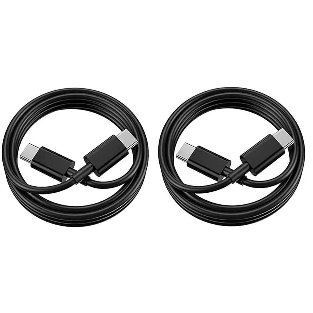 E.F.Connection USB-C to USB-C Cable 1M - Black (2 Pack) for Samsung Galaxy A Series