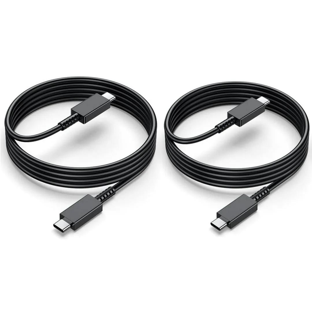 2 Cables USB-C a USB-C de carga rápida para la serie Samsung Galaxy A - Negro 1,8M
