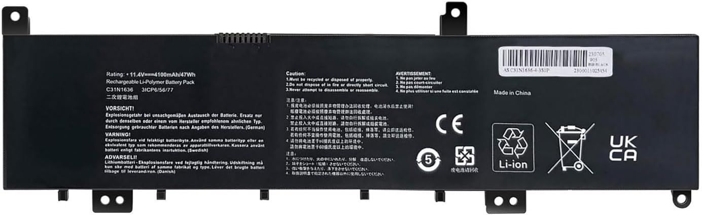 AOAL 11.4V 47Wh Li-ion Battery for Asus Vivobook Pro 15 and Zenbook Pro UX502VD Series
