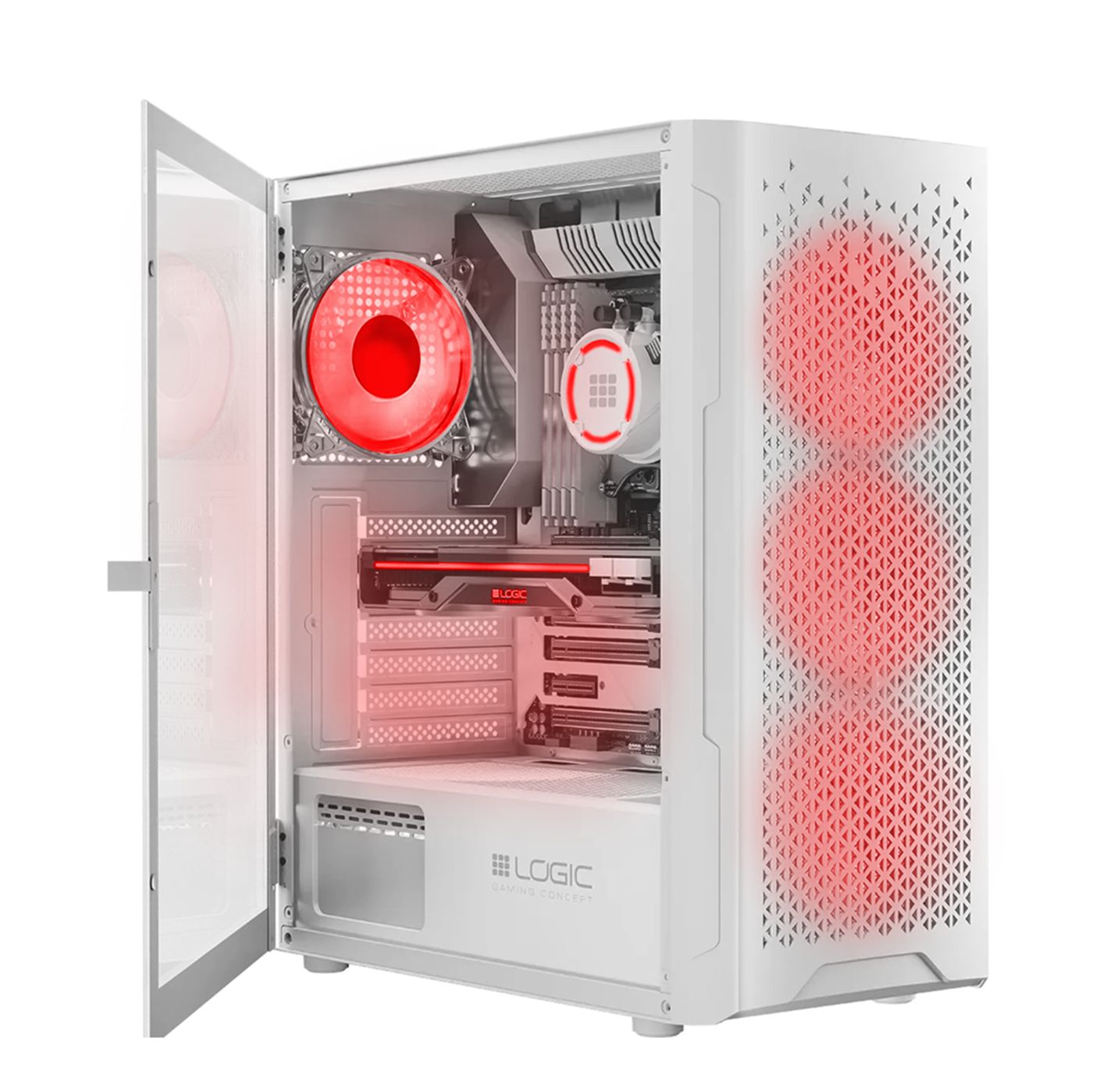 VIST White Gaming PC - Ryzen 7 5700X, 32GB RAM, RTX 5050, 1TB SSD, WiFi6, Windows 11 Pro