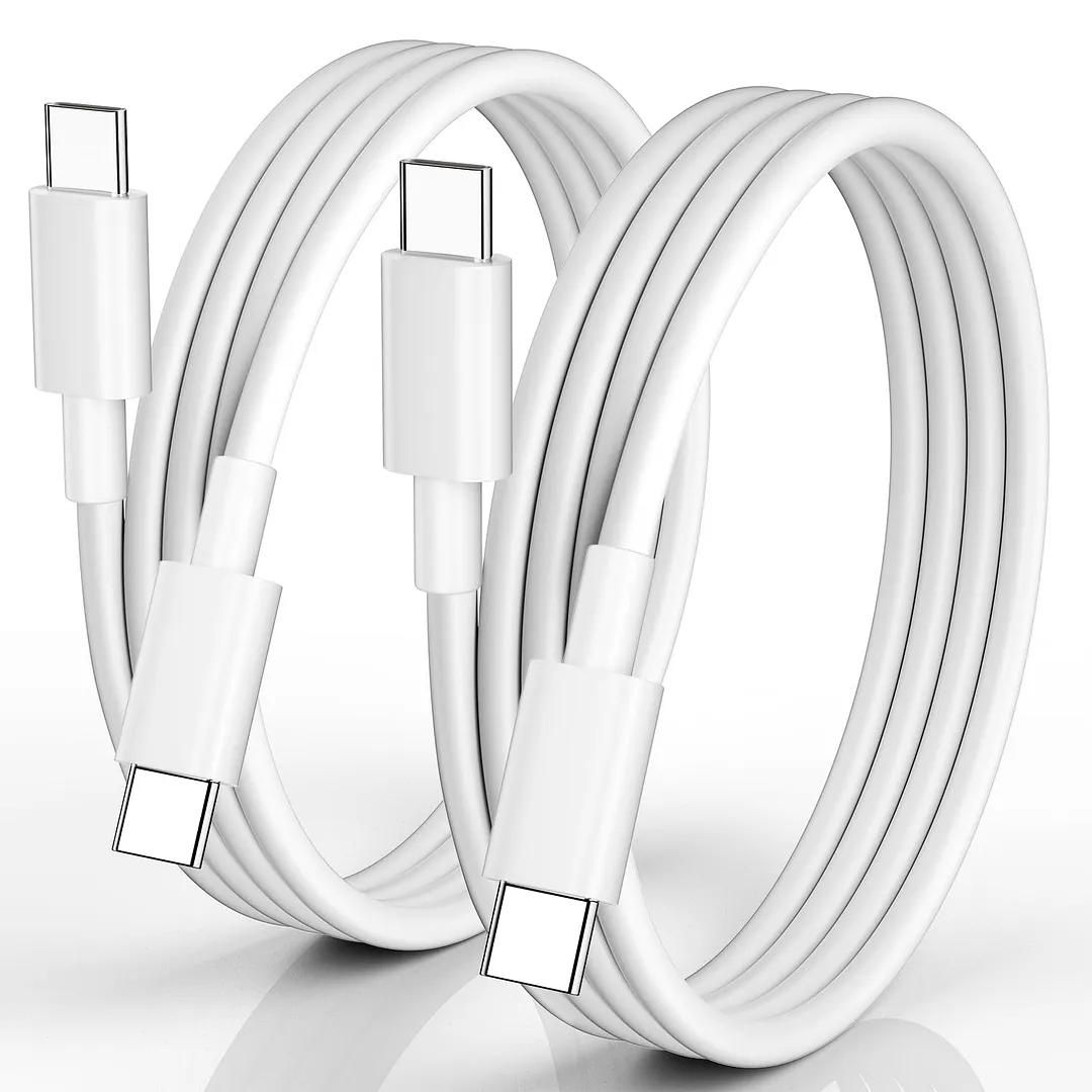 Lot de 2 câbles USB-C vers USB-C de 1 mètre, blanc - E.F.Connection