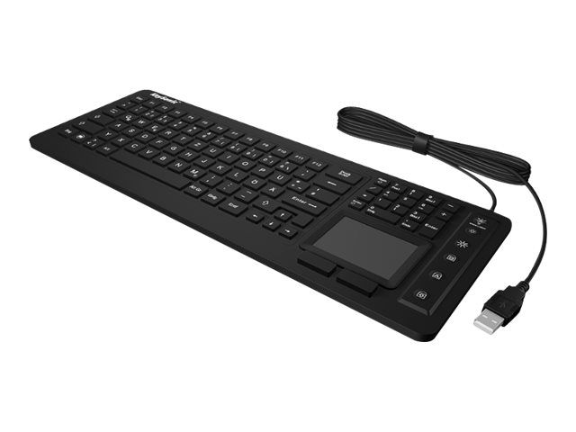 RaidSonic KeySonic KSK-6231 - Keyboard with Touchpad - Backlit - USB - German - Black