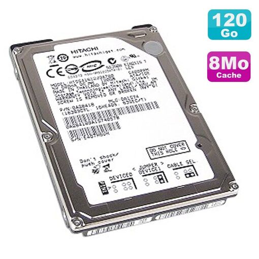 Disco duro interno de Hitachi de 2.5 pulgadas - 120 GB, 5400 RPM, 8 MB de caché (HTS541612J9AT00)