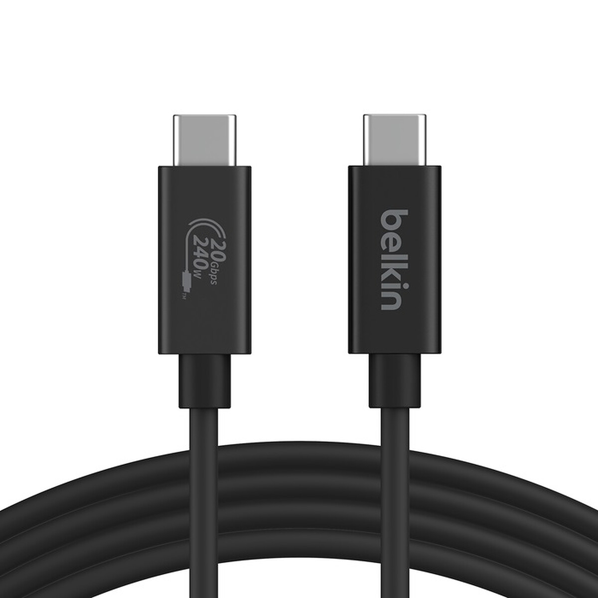 Belkin Câble USB4 20 Gbps USB-C vers USB-C - 240 W - 4K - Mâle/Mâle (Noir) - 2 m