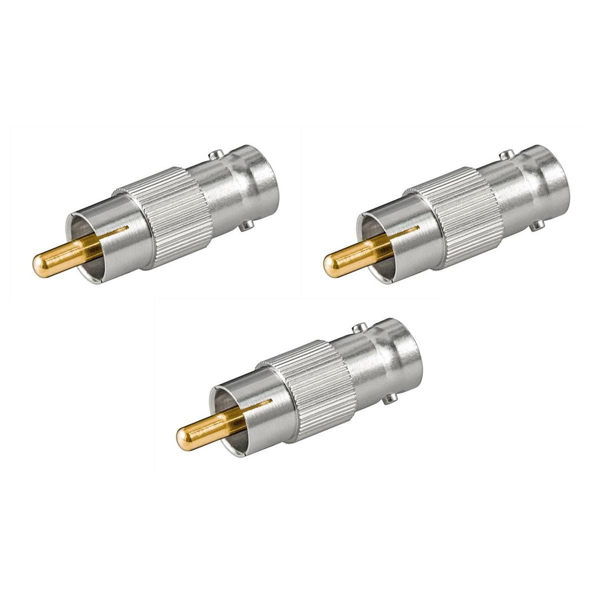 Kit Goobay de 3 adaptadores BNC a RCA con contactos dorados