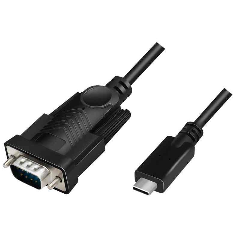 Cable adaptador Logilink USB 2.0 (Tipo C a serie RS232) 1,2m Negro