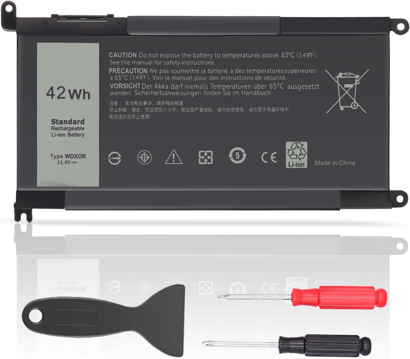 TAIS TOI JALOUX Wdxor Wdx0R Battery for Dell Inspiron 15 5565-5584, 7560-7580, Latitude 3180-3379 (Various Models)