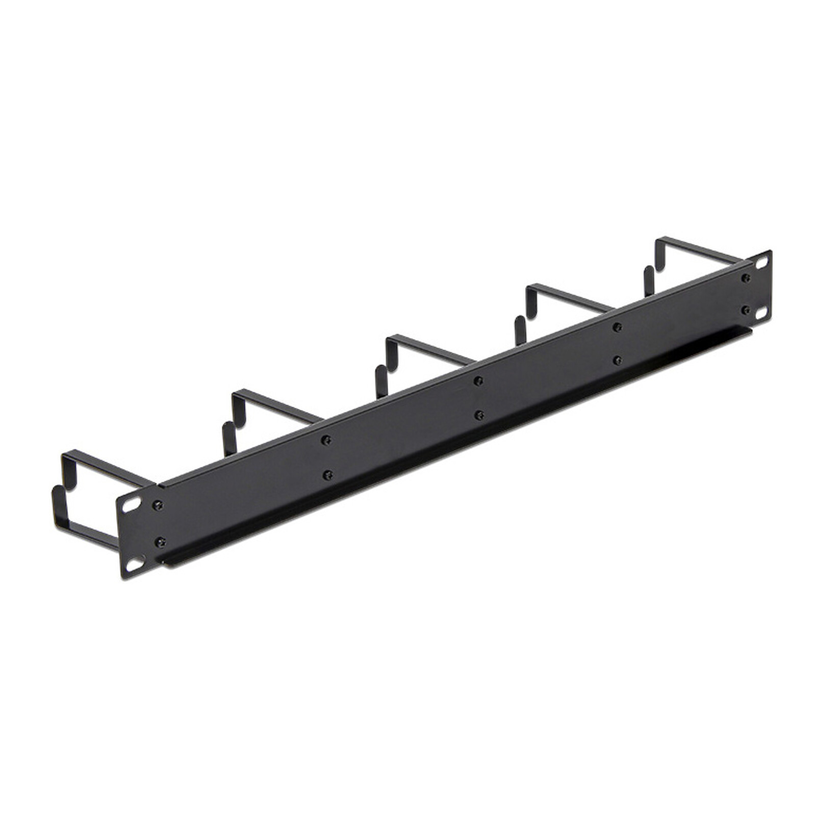 DeLock 5 D-hook cable management panel for 19" rack - Black