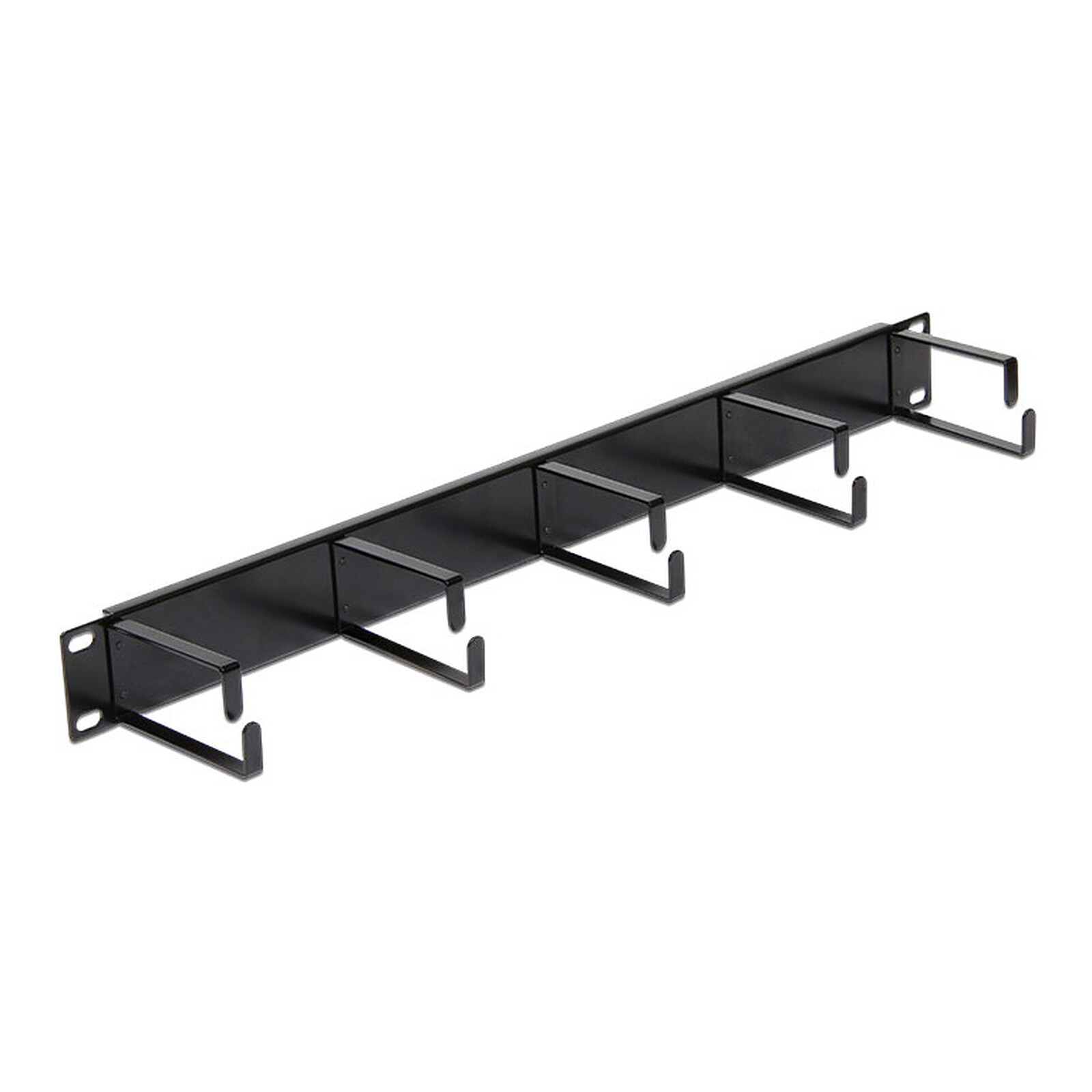DeLock 5 D-hook cable management panel for 19" rack - Black