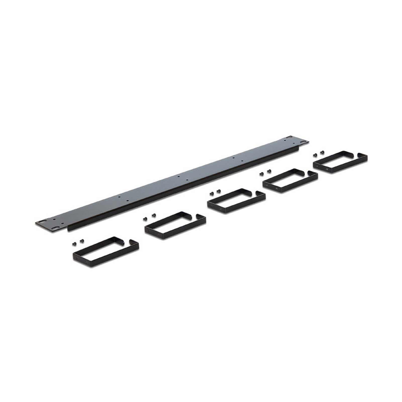 DeLock 5 D-hook cable management panel for 19" rack - Black